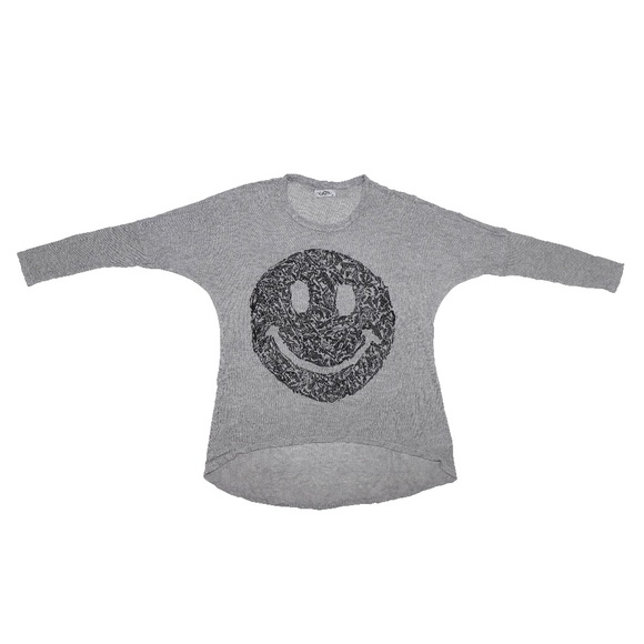 Lauren Moshi Heather Grey Sweater w/ Print - Picture 2 of 3